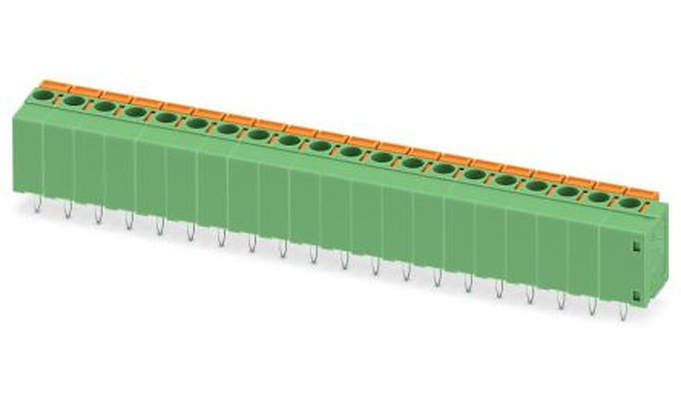 Phoenix Contact FFKDSA1/V1-5.08-20 Series 45° PCB Terminal Block, 20 Contact(s), 5.08 mm Pitch, 1 Row
