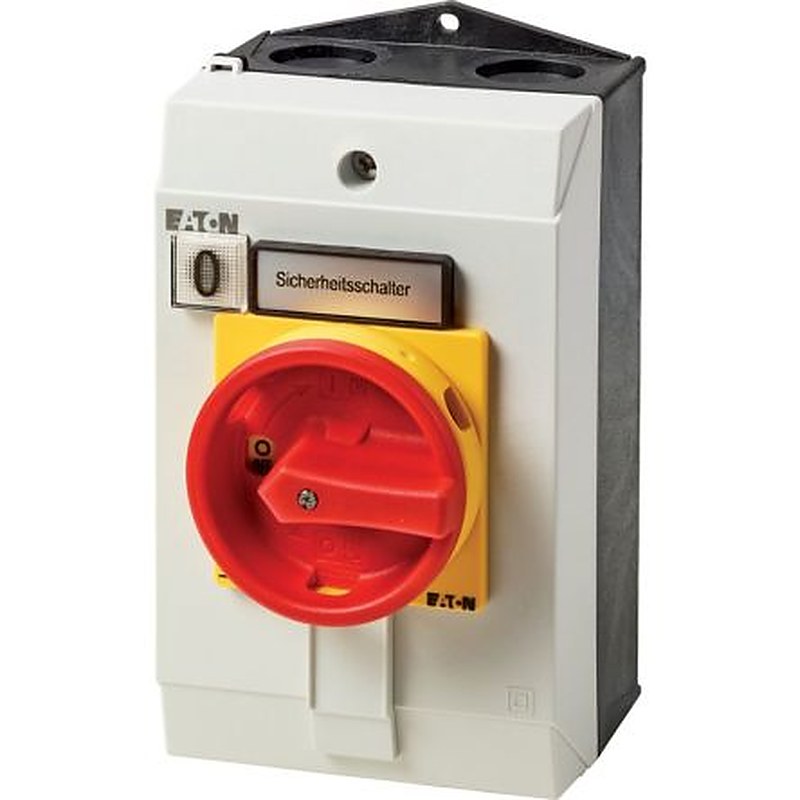 Eaton Rotary Switch Knob for Red Rotary Handle and Yellow Locking Ring Warning label “Safety switch