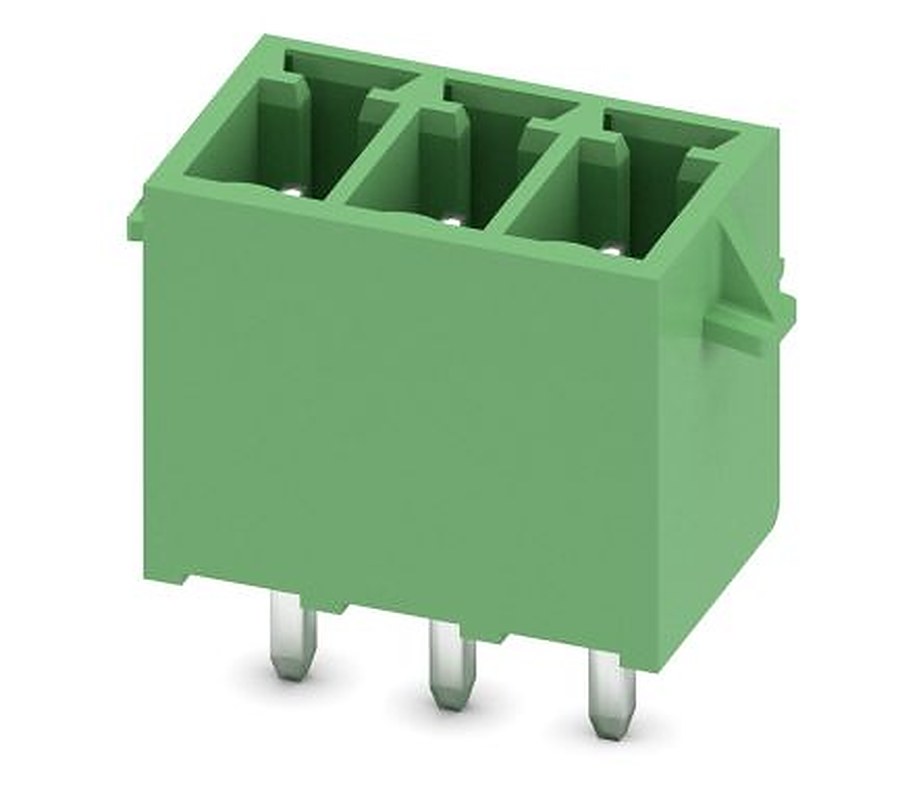 Phoenix Contact MCV 1.5/ 3-G-3.5-RN Series Pluggable Terminal Block, 3-Contact, 3.5 mm Pitch, 1 Row, 1731484