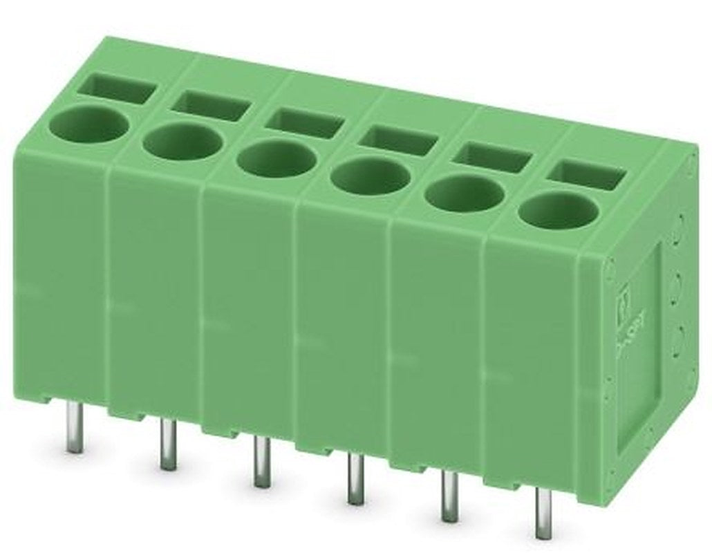 Phoenix Contact SPT 2.5/6-V-5.0-EX Series Right Angle PCB Terminal Block, 6 Contact(s), 5 mm Pitch, 1 Row