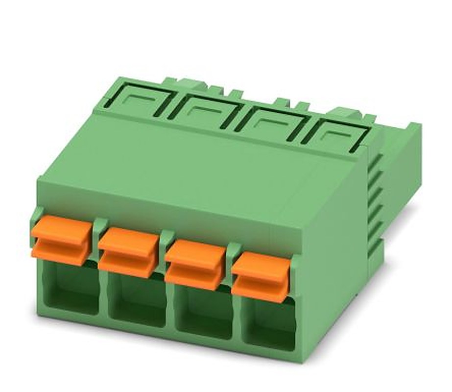 Phoenix Contact FKCN 2.5/4-ST Series Pluggable Terminal Block, 4-Contact, 5 mm Pitch, 1 Row, 1732768