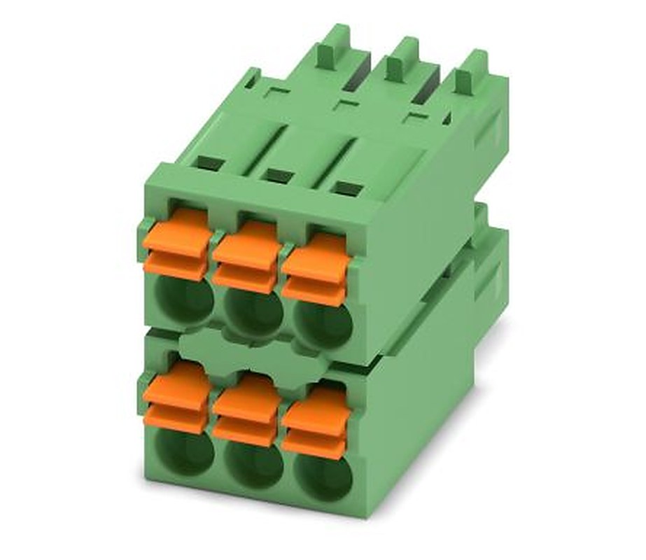 Phoenix Contact 62, SPC 5/4-STCL-7 Series Pluggable Terminal Block, 12-Contact, 3.5 mm Pitch, 2 Row, 1738814