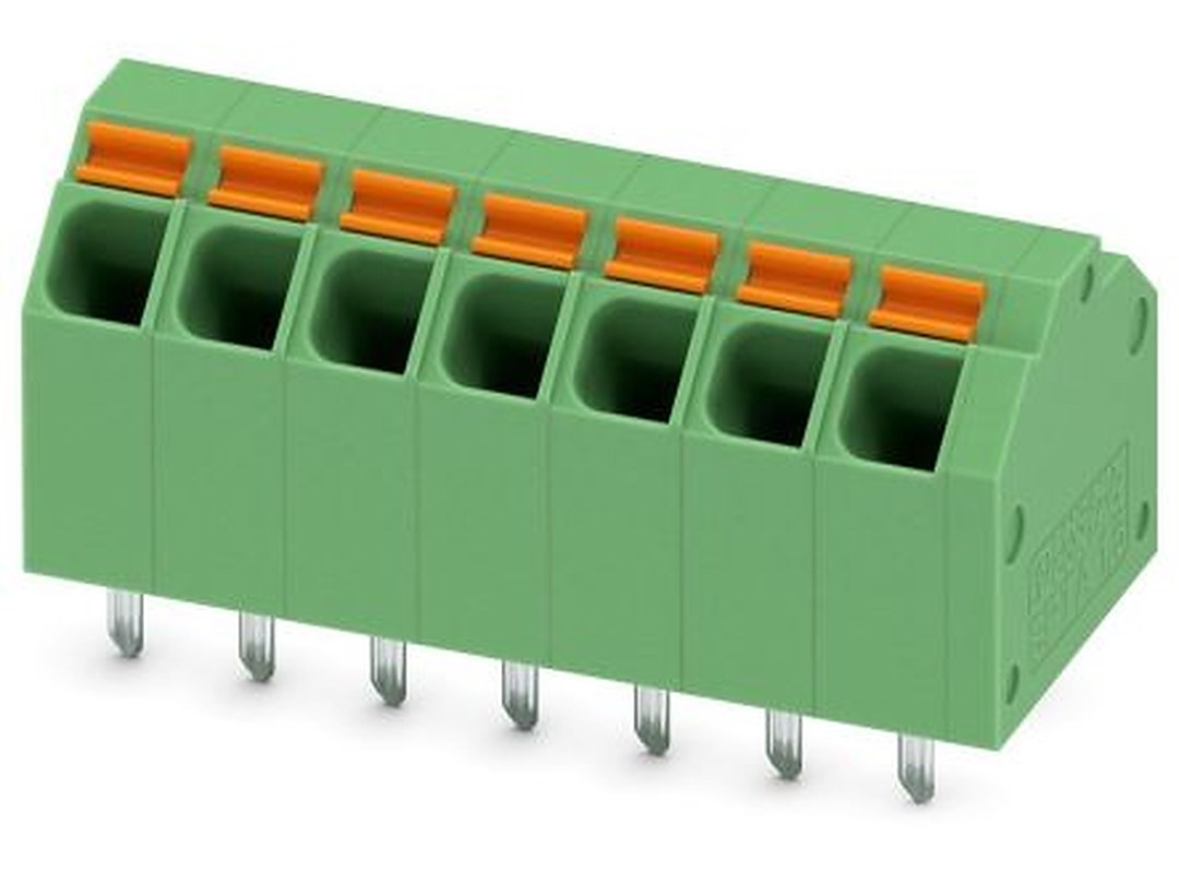 Phoenix Contact SPTA 1.5/7-3.81 Series 45° PCB Terminal Block, 7 Contact(s), 3.81 mm Pitch, 1 Row