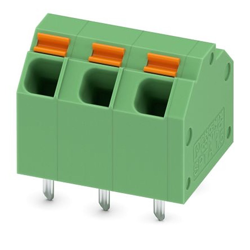 Phoenix Contact SPTA 1.5/3-5.08 Series 45° PCB Terminal Block, 3 Contact(s), 5.08 mm Pitch, 1 Row