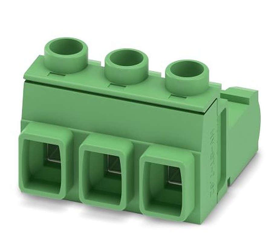 Phoenix Contact GIC 2.5 HCV/3-ST-7.62 Series Pluggable Terminal Block, 3-Contact, 7.62 mm Pitch, 1 Row, 1745632