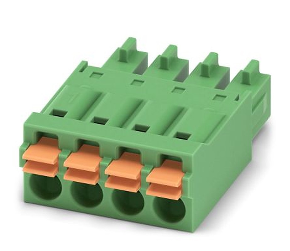 Phoenix Contact FMC 1.5/4-ST-3.81 Series Pluggable Terminal Block, 4-Contact, 3.81 mm Pitch, 1 Row