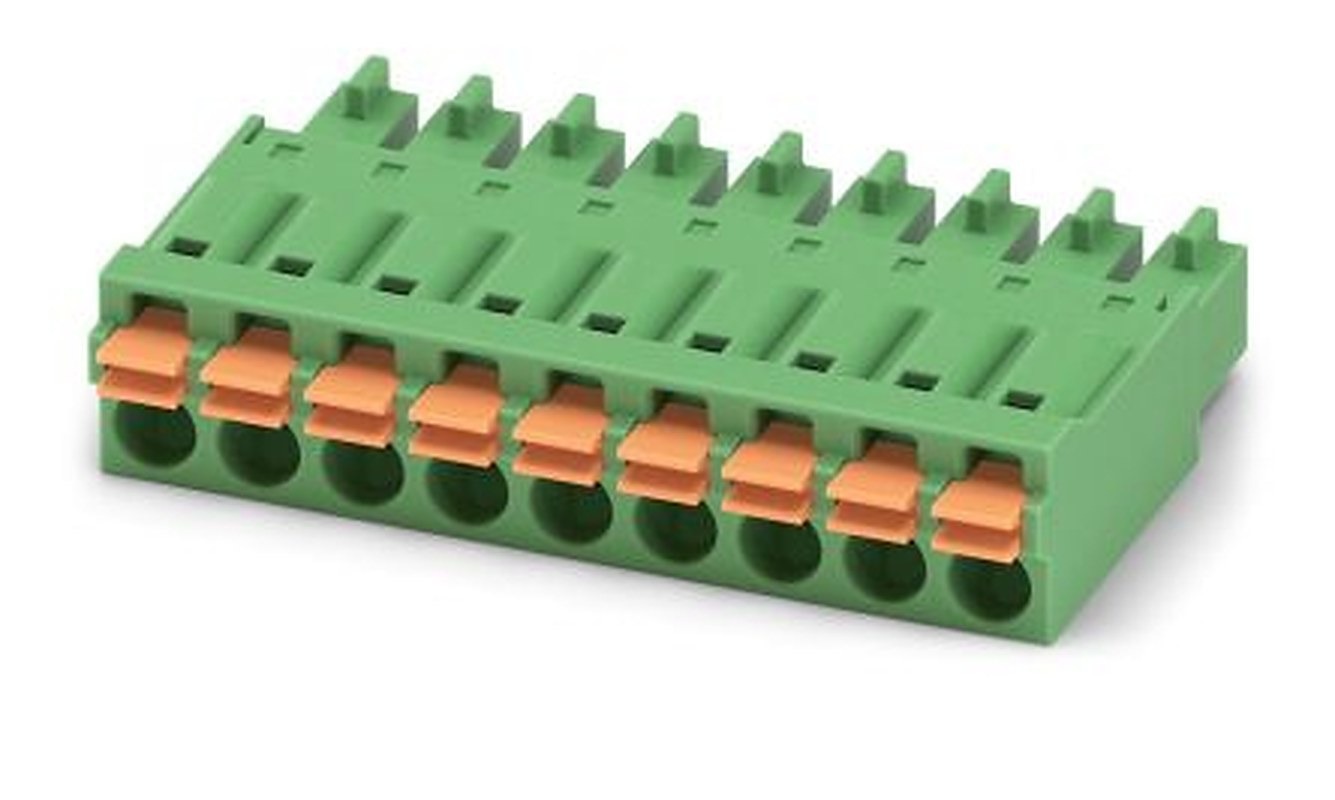 Phoenix Contact FMC 1.5/9-ST-3.81 Series Pluggable Terminal Block, 9-Contact, 3.81 mm Pitch, 1 Row, 1748040