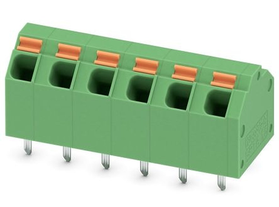 Phoenix Contact SPTA 1.5/6-5.08 Series 45° PCB Terminal Block, 6 Contact(s), 5.08 mm Pitch, 1 Row