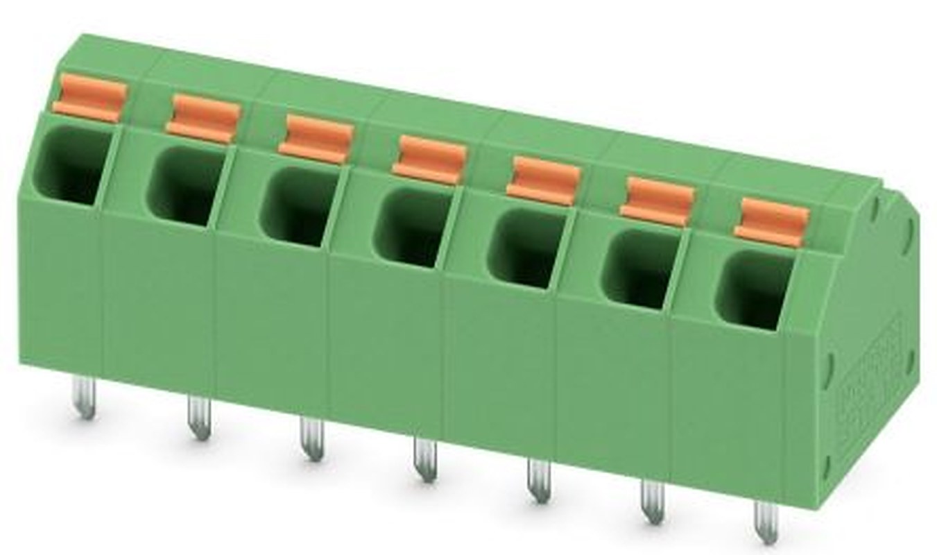 Phoenix Contact SPTA 1.5/7-5.08 Series 45° PCB Terminal Block, 7 Contact(s), 5.08 mm Pitch, 1 Row