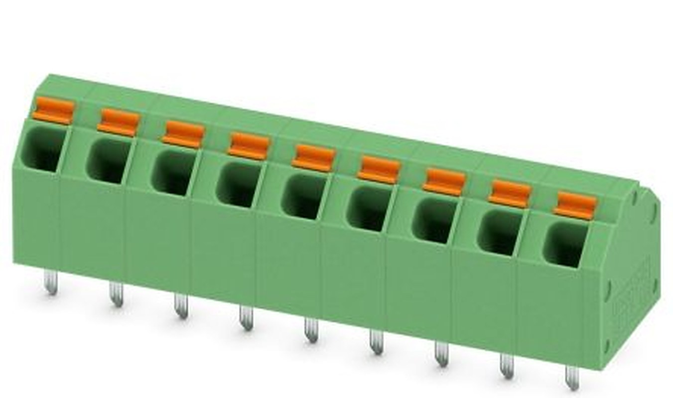 Phoenix Contact SPTA 1.5/9-5.08 Series 45° PCB Terminal Block, 9 Contact(s), 5.08 mm Pitch, 1 Row
