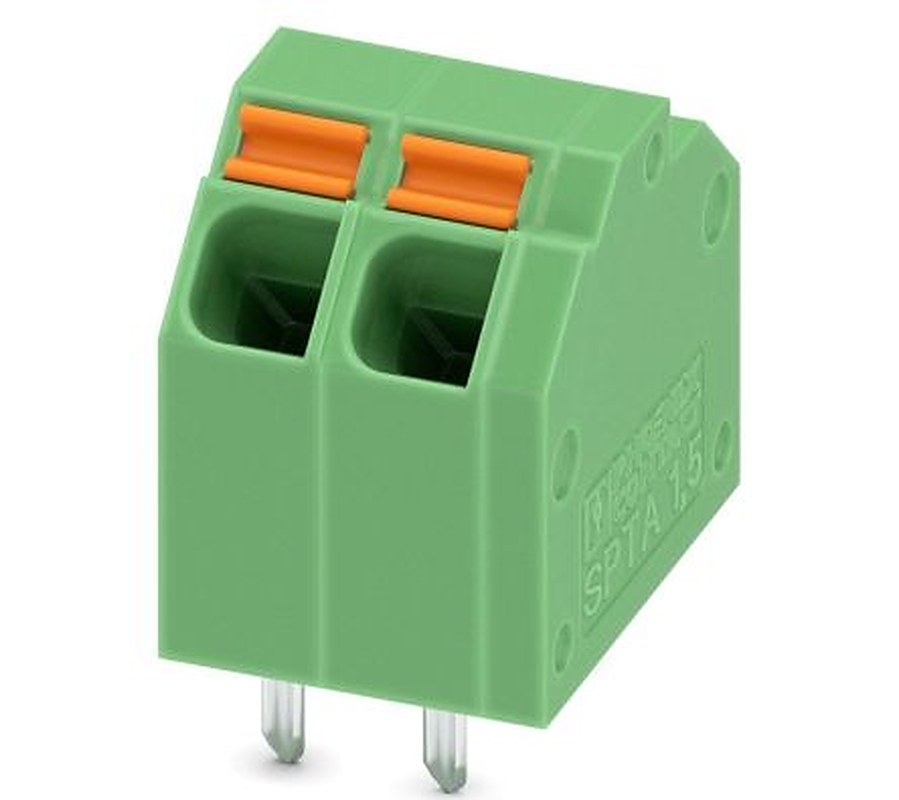 Phoenix Contact SPTA 1.5/2-3.81 Series 45° PCB Terminal Block, 2 Contact(s), 3.81 mm Pitch, 1 Row