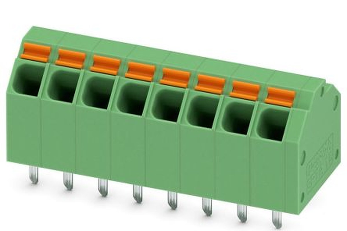 Phoenix Contact SPTA 1.5/8-3.81 Series 45° PCB Terminal Block, 8 Contact(s), 3.81 mm Pitch, 1 Row