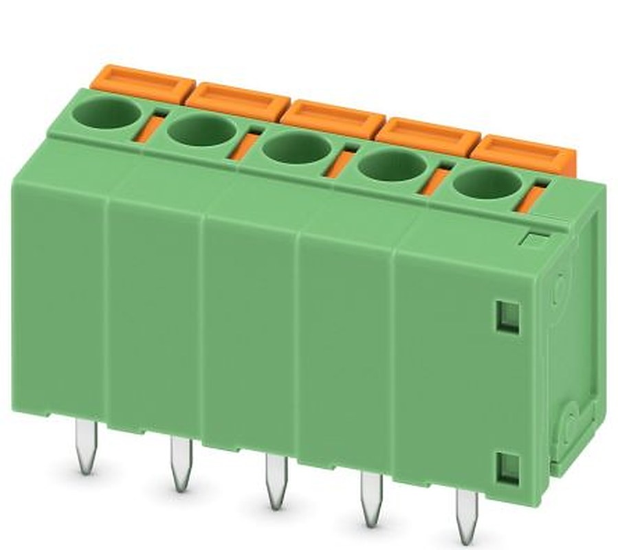 Phoenix Contact FFKDSA1/V1-5.08- 5 Series PCB Terminal Block, 5-Contact, 5.08 mm Pitch, 1 Row, 1751565