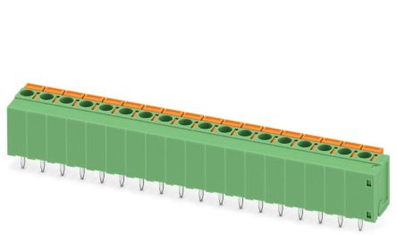 Phoenix Contact FFKDSA1/V1-5.08-18 Series Right Angle PCB Terminal Block, 18 Contact(s), 5.08 mm Pitch, 1 Row