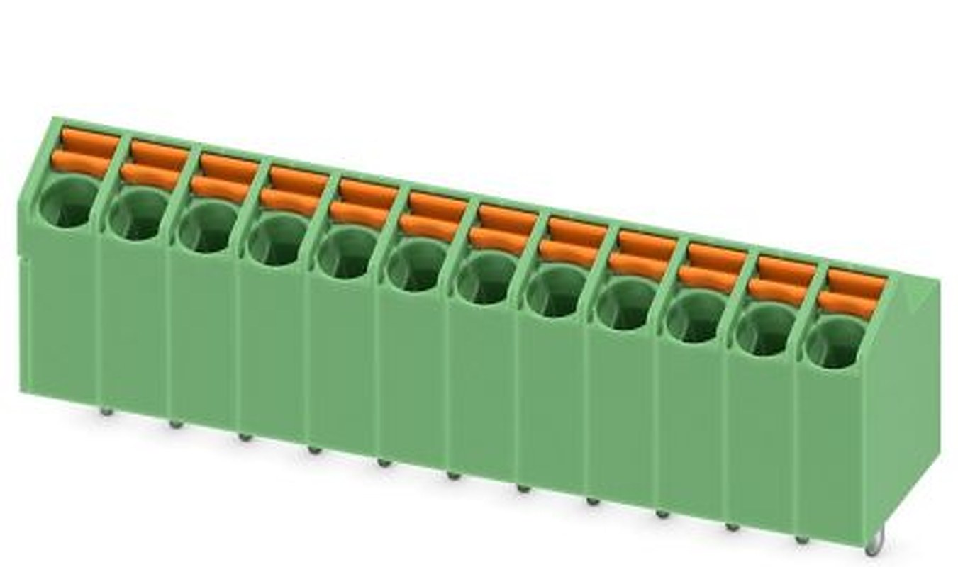 Phoenix Contact SPTA 1/12-3.5 Series 65° PCB Terminal Block, 12 Contact(s), 3.5 mm Pitch, 1 Row