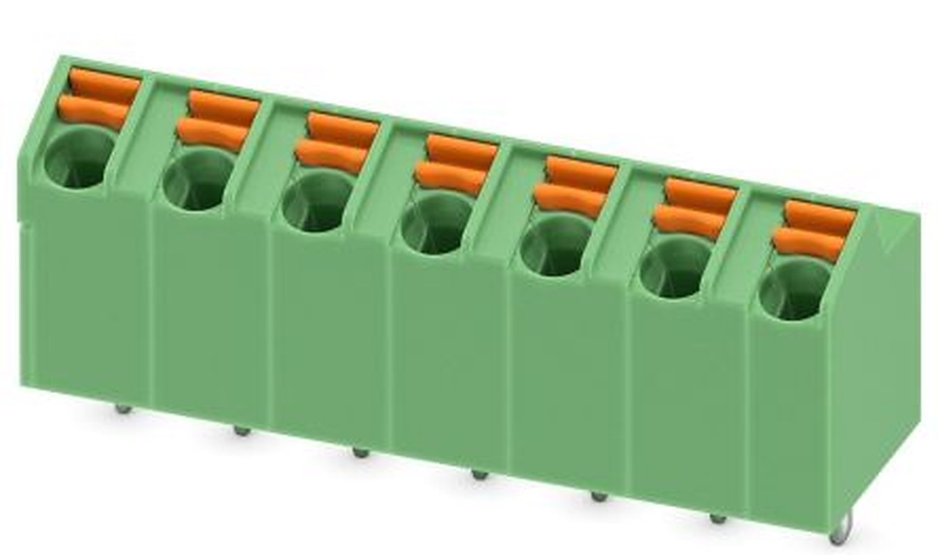 Phoenix Contact SPTA 1/7-5.0 Series 65° PCB Terminal Block, 7 Contact(s), 5 mm Pitch, 1 Row