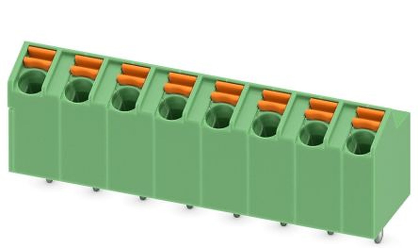 Phoenix Contact SPTA 1/8-5.0 Series 65° PCB Terminal Block, 8 Contact(s), 5 mm Pitch, 1 Row