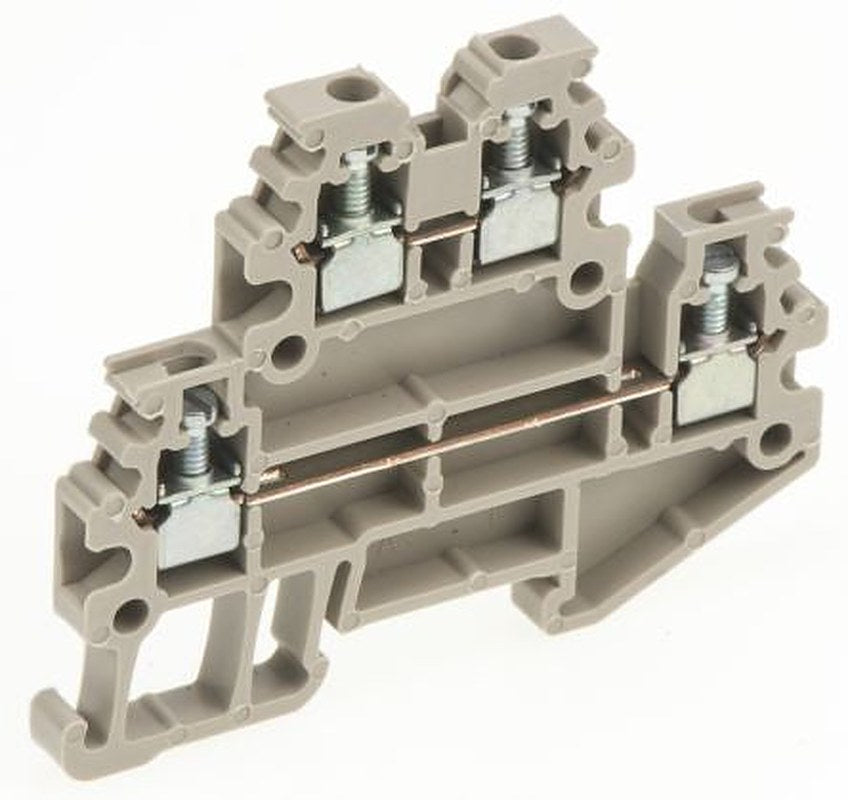 Weidmüller 1753290000 WDK Series DIN Rail Terminal Block Dark Beige, 1.5mm², 2-Level, Screw, IECEx/ATEX