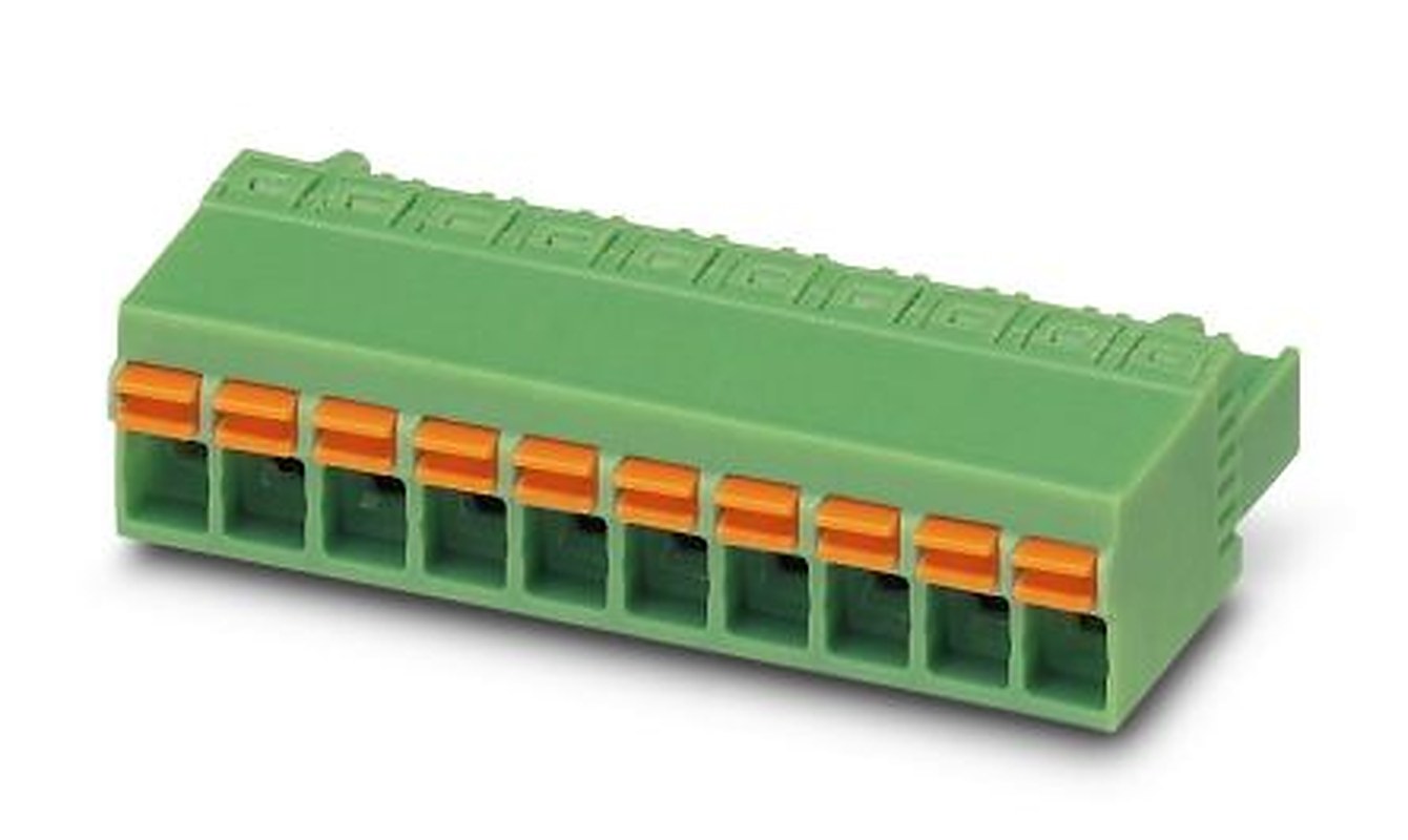 Phoenix Contact FKCN 2.5/4-ST-5.08 Series Pluggable Terminal Block, 4-Contact, 5.08 mm Pitch, 1 Row, 1754584