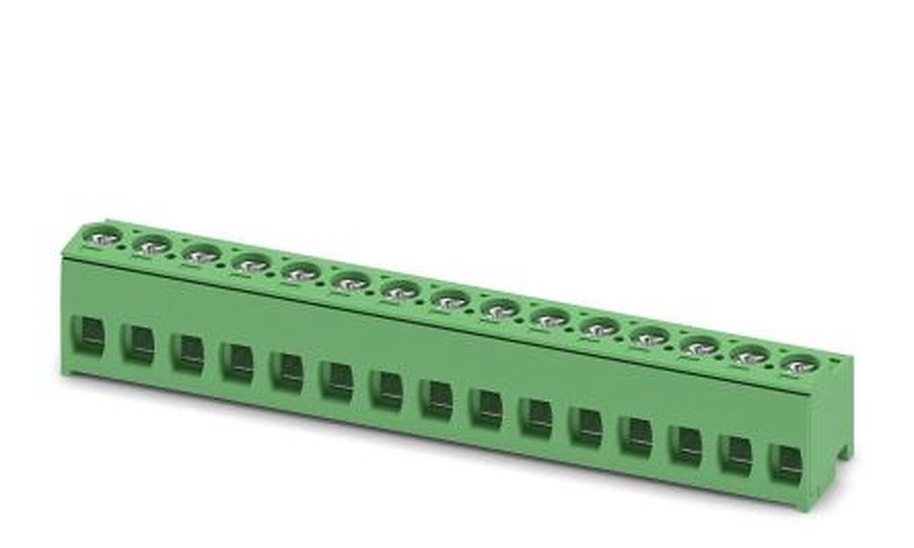 Phoenix Contact PT 1.5/15-PH-5.0 Series Pluggable Terminal Block, 15-Contact, 5 mm Pitch, 1 Row, 1755716