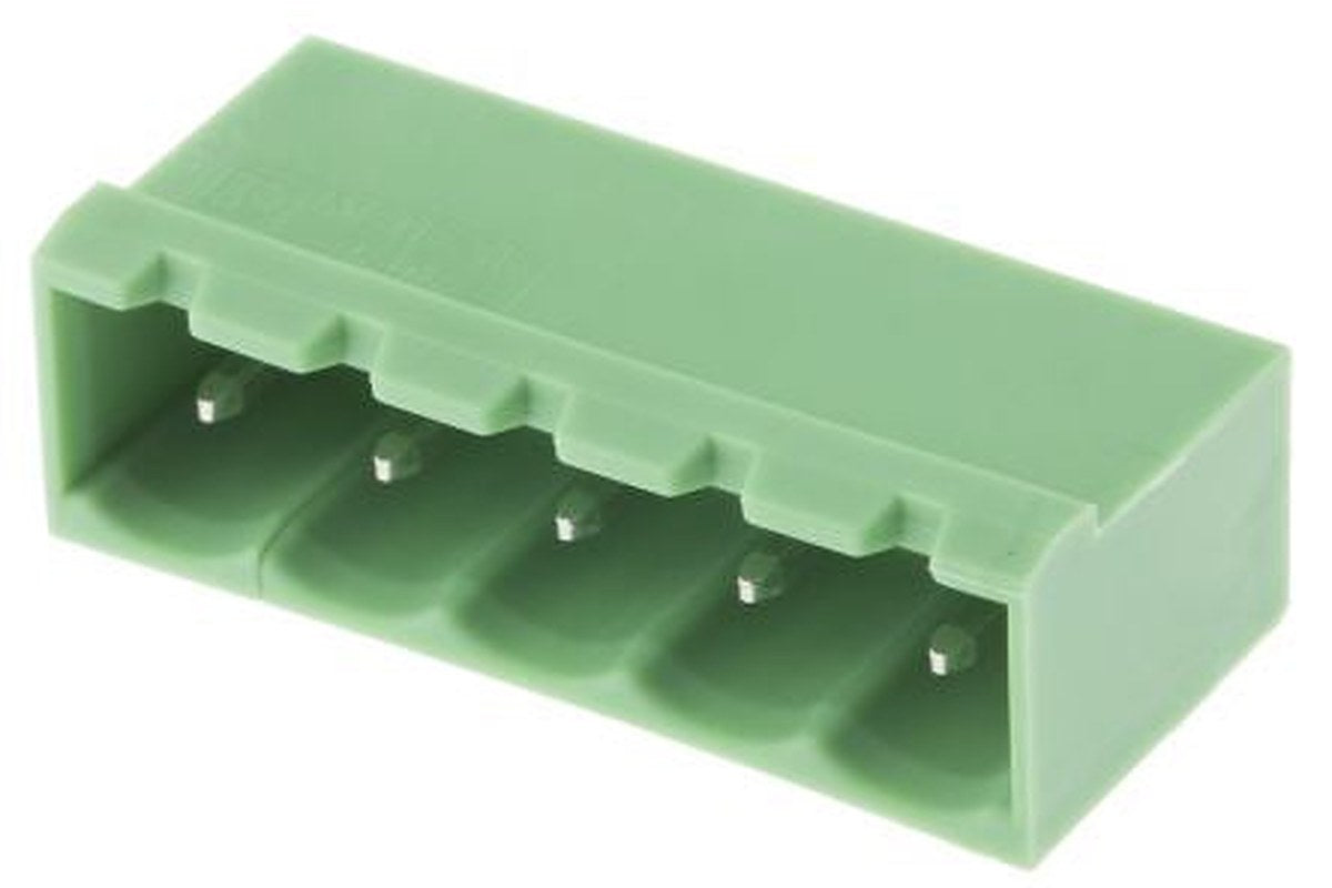 Phoenix Contact MSTBVA 2.5/ 5-G-5.08 Series Pluggable Terminal Block, 5-Contact, 5.08 mm Pitch, 1 Row, 1755765