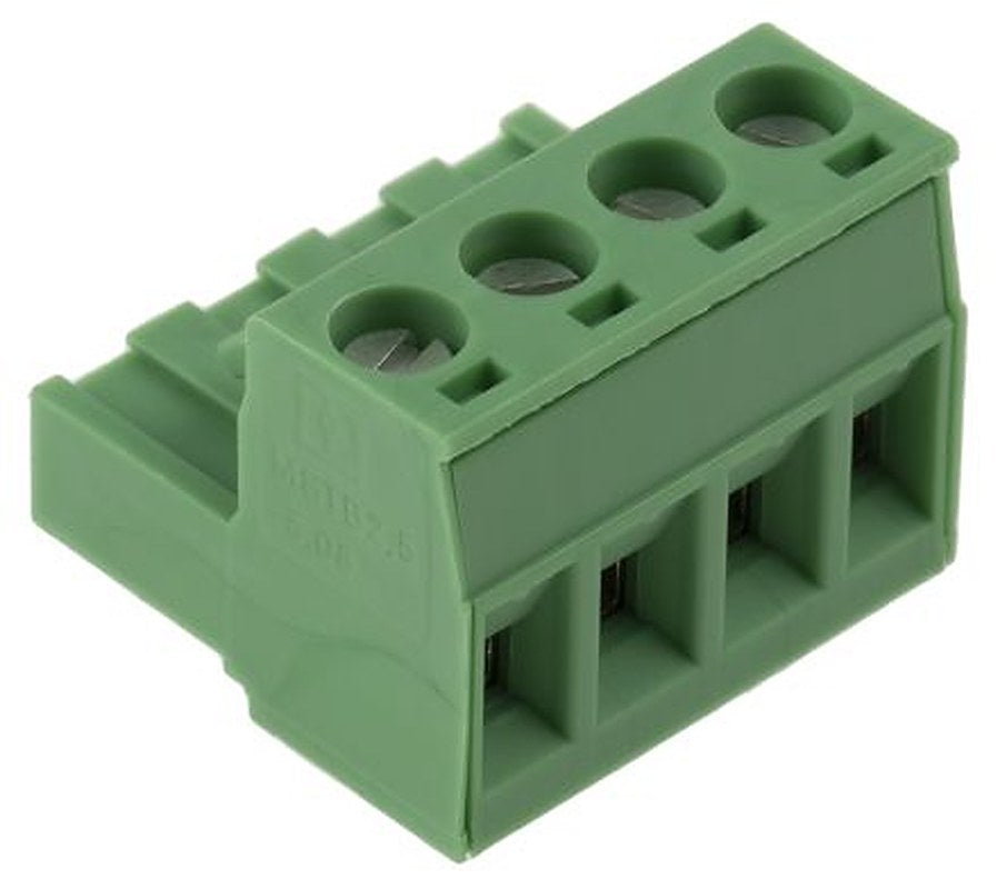 Phoenix Contact MSTB 2.5/4-ST-5.08 Series Pluggable Terminal Block, 4-Contact, 5.08 mm Pitch, 1 Row, 1757035