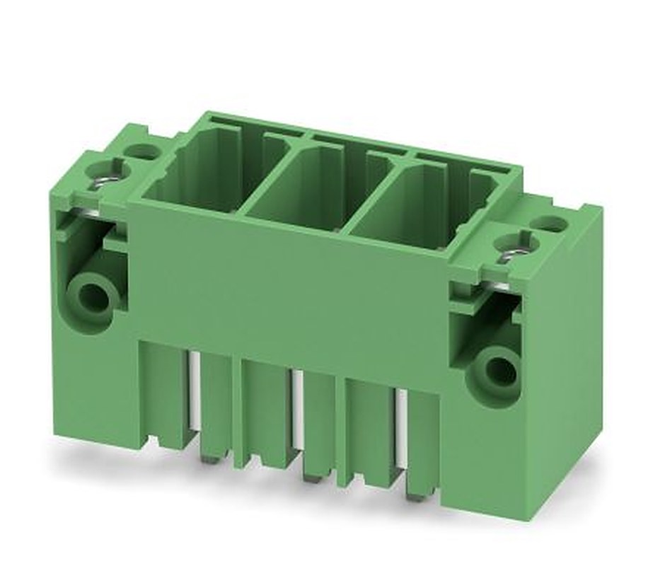 Phoenix Contact PCV 35 HC/ 3-GF-15.00 Series Pluggable Terminal Block, 3-Contact, 15 mm Pitch, 1 Row, 1762806