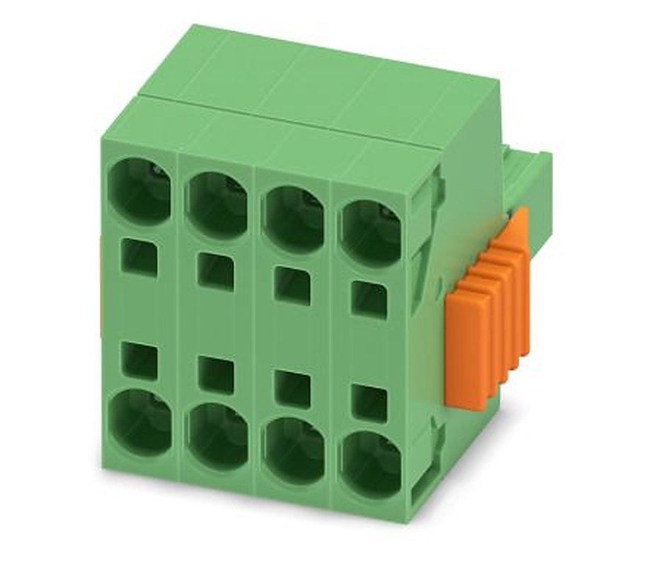 Phoenix Contact TSPC 5/4-STCL-7.62 Series Pluggable Terminal Block, 4-Contact, 7.62 mm Pitch, 1 Row, 1765434