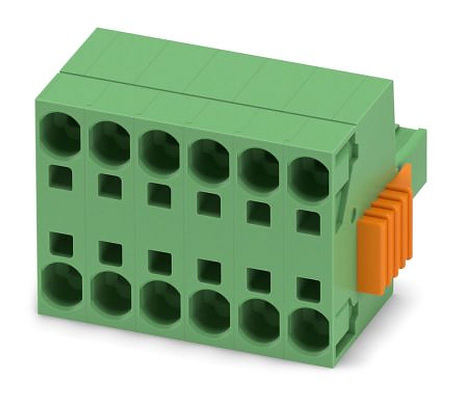 Phoenix Contact TSPC 5/6-STCL-7.62 Series Pluggable Terminal Block, 6-Contact, 7.62 mm Pitch, 1 Row, 1765450