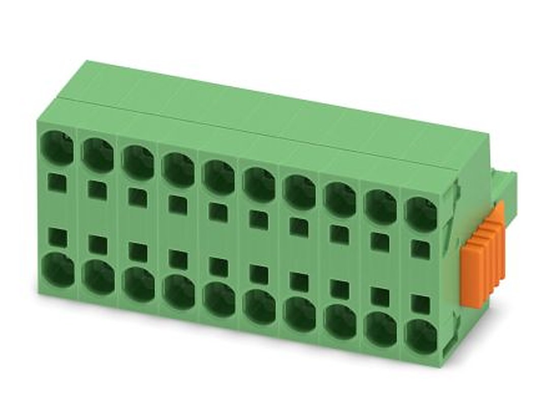 Phoenix Contact TSPC 5/10-STCL-7.62 Series Pluggable Terminal Block, 10-Contact, 7.62 mm Pitch, 1 Row, 1765492