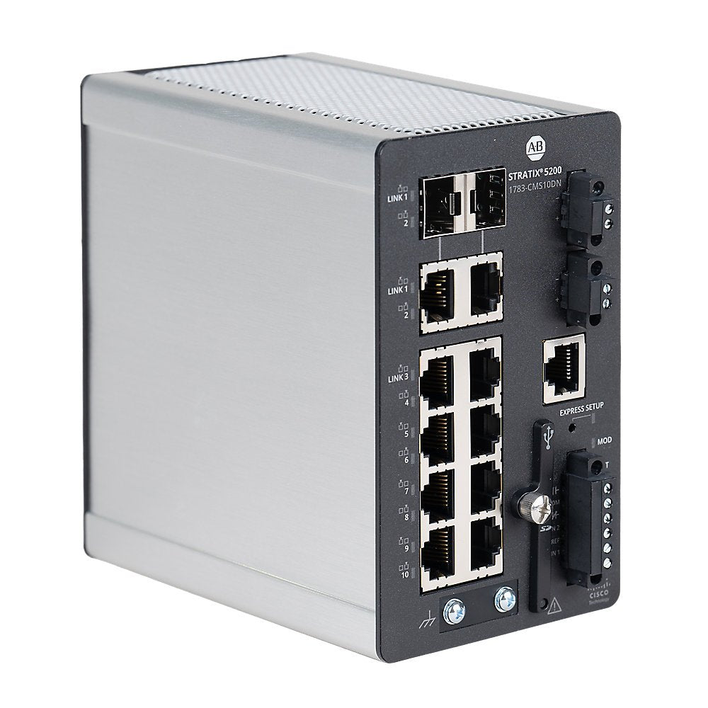 Stratix 5200 switch, 8 copper 100/1000 ports, 2 Combo 100/1000 ports, full FW, DLR