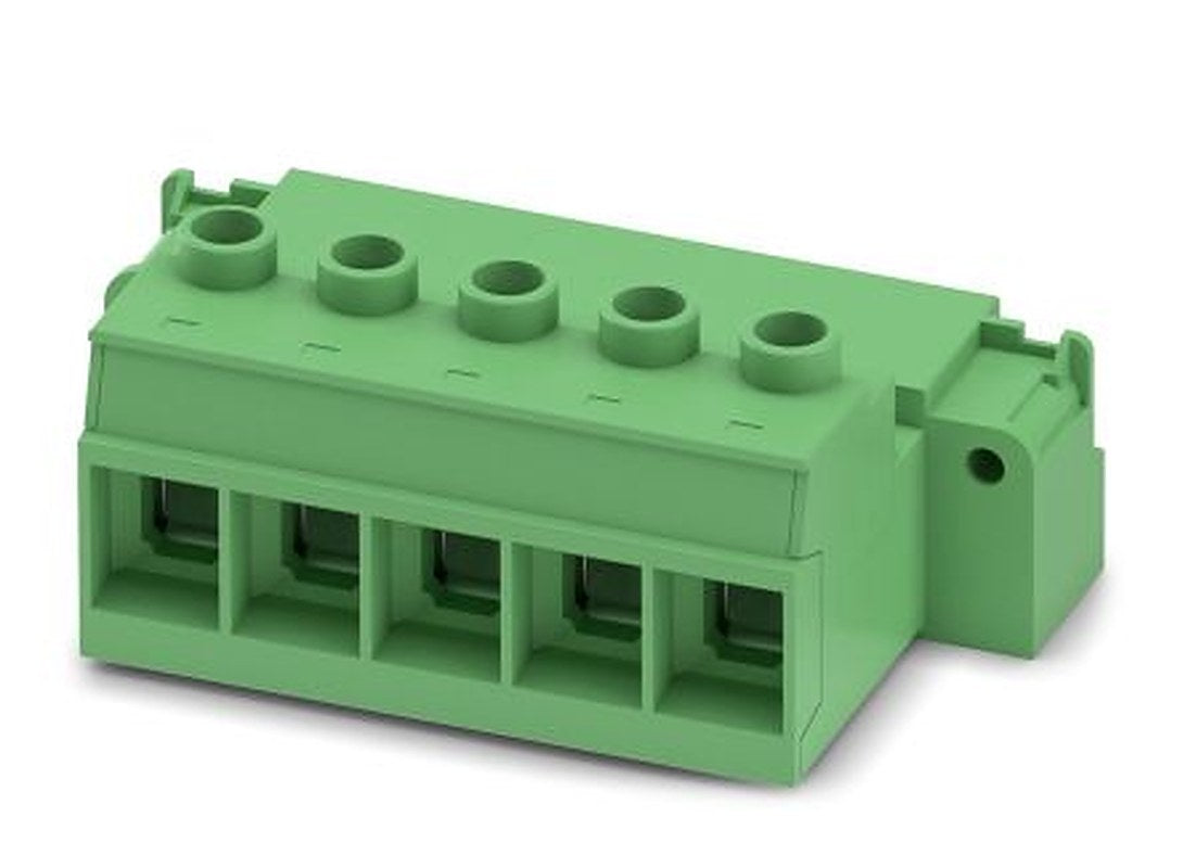 Phoenix Contact IPC 35 HC/5-STGF-15.00 Series Pluggable Terminal Block, 5-Contact, 15 mm Pitch, 1 Row, 1784884
