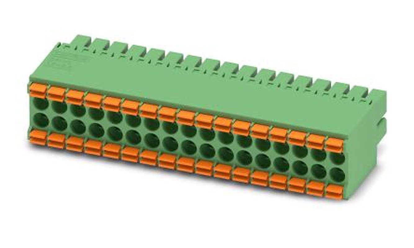 Phoenix Contact DFMC 1.5/17-ST-3.5 Series Pluggable Terminal Block, 34-Contact, 3.5 mm Pitch, 2 Row, 1790250