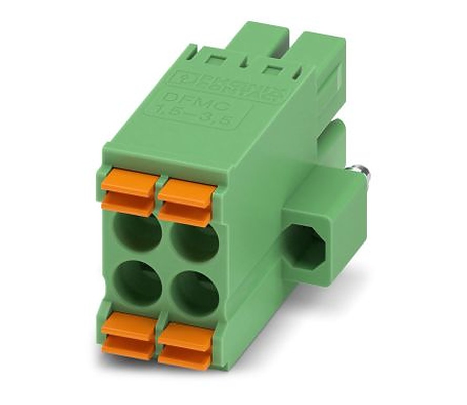 Phoenix Contact DFMC 1.5/2-STF-3.5 Series Pluggable Terminal Block, 4-Contact, 3.5 mm Pitch, 2 Row, 1790292