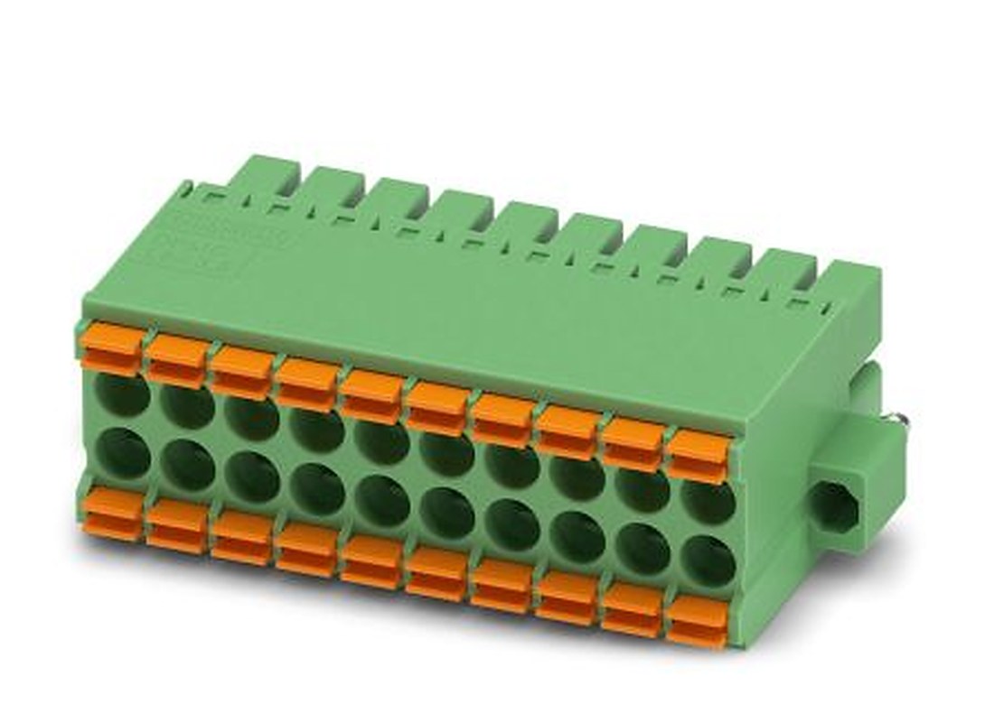 Phoenix Contact DFMC 1.5/10-STF-3.5 Series Pluggable Terminal Block, 20-Contact, 3.5 mm Pitch, 2 Row, 1790373