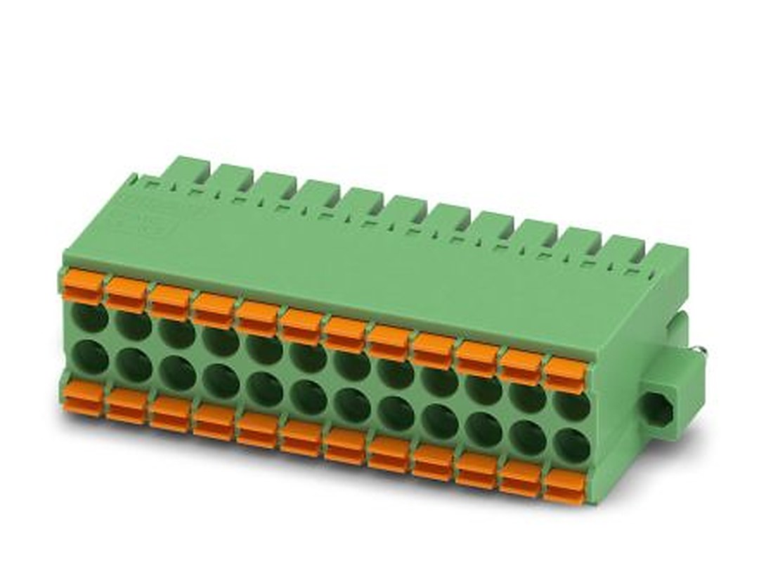 Phoenix Contact DFMC 1.5/12-STF-3.5 Series Pluggable Terminal Block, 24-Contact, 3.5 mm Pitch, 2 Row, 1790399