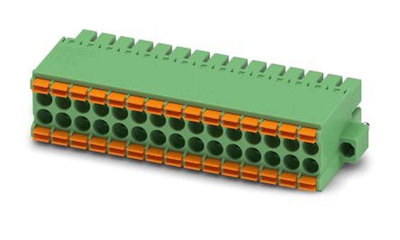 Phoenix Contact DFMC 1.5/15-STF-3.5 Series Pluggable Terminal Block, 30-Contact, 3.5 mm Pitch, 2 Row, 1790425