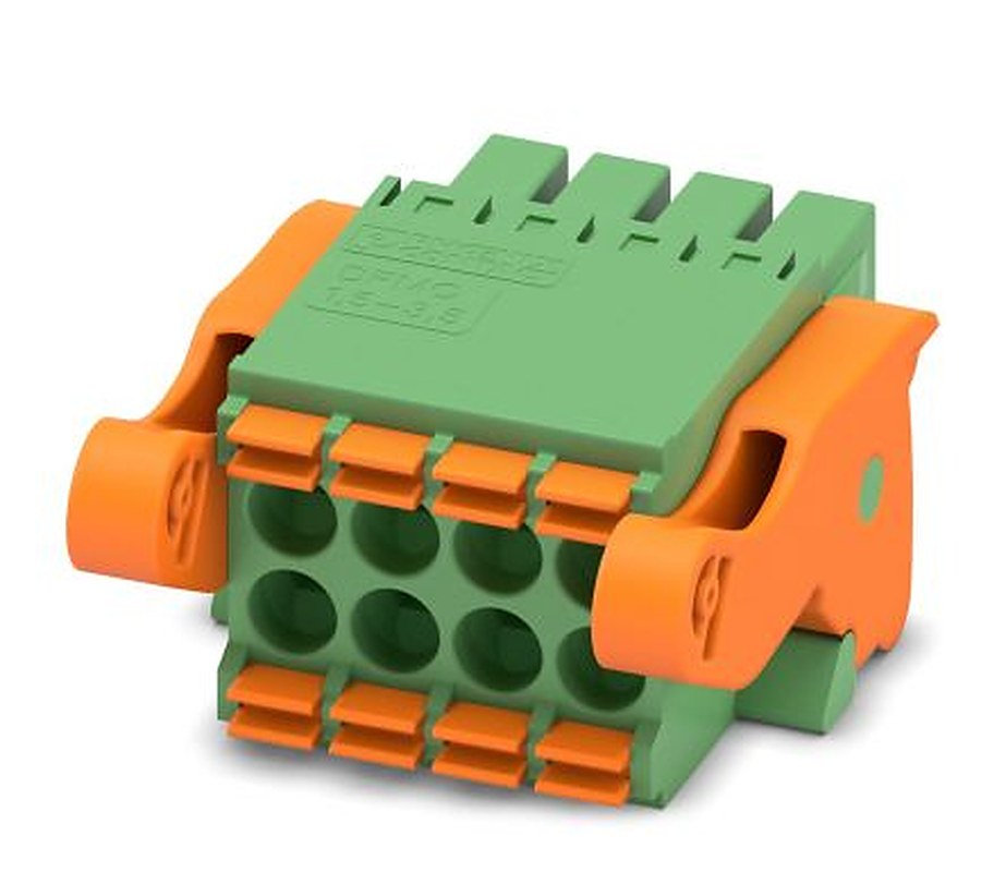 Phoenix Contact DFMC 1.5/4-ST-3.5-LR Series Pluggable Terminal Block, 8-Contact, 3.5 mm Pitch, 2 Row, 1790506