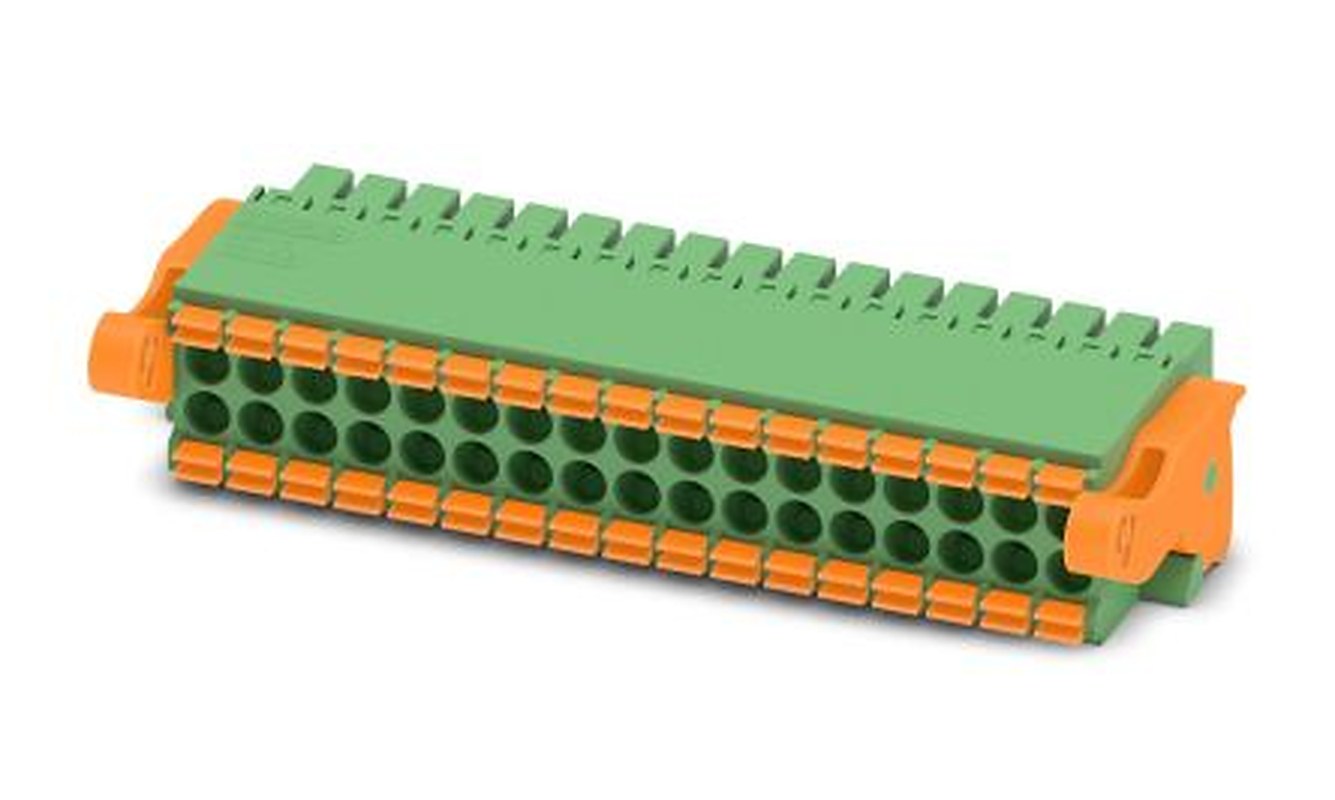 Phoenix Contact DFMC 1.5/17-ST-3.5-LR Series Pluggable Terminal Block, 34-Contact, 3.5 mm Pitch, 1 Row, 1790632