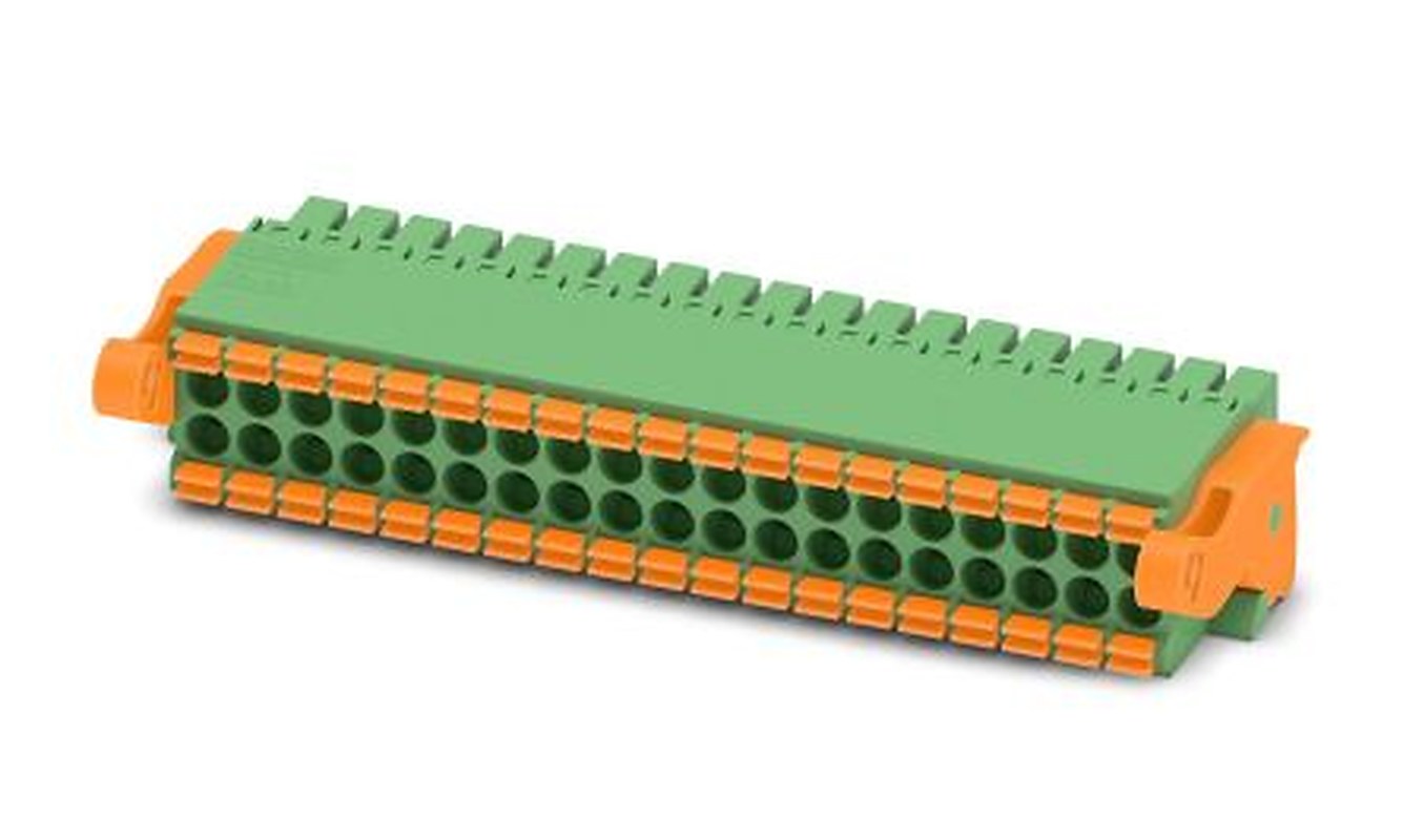 Phoenix Contact DFMC 1.5/19-ST-3.5-LR Series Pluggable Terminal Block, 38-Contact, 3.5 mm Pitch, 1 Row, 1790658