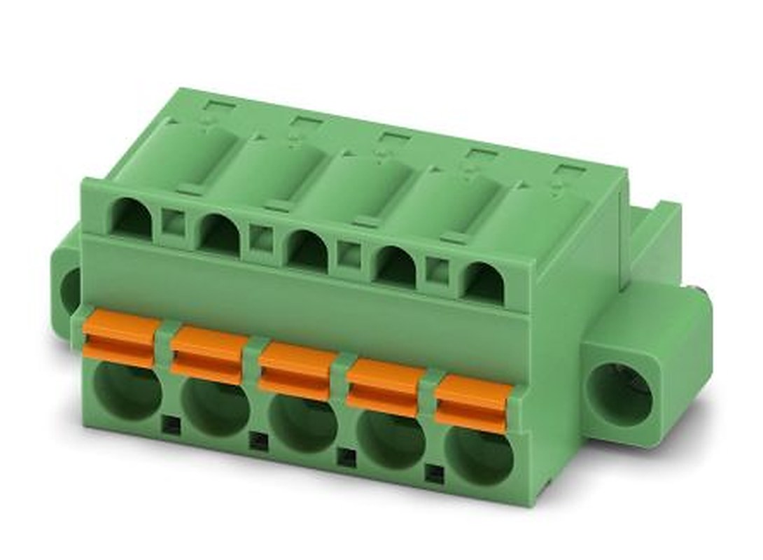 Phoenix Contact FKC 2.5/5-STF-5.08 EX Series Pluggable Terminal Block, 5-Contact, 5.08 mm Pitch, 1 Row, 1796021