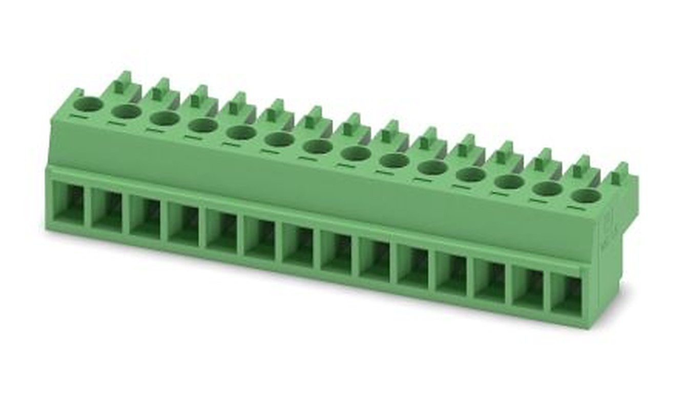 Phoenix Contact MC 1.5/14-ST-3.81 Series Pluggable Terminal Block, 14-Contact, 3.81 mm Pitch, 1 Row, 1803691