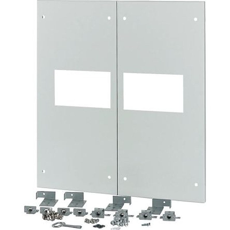 Eaton Grey 2 Gang Front Plate Steel Faceplate & Mount Plate