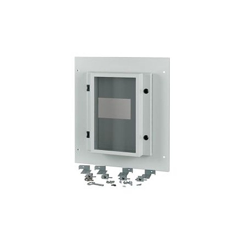 Eaton Grey 4 Gang Front Plate Steel Faceplate & Mount Plate