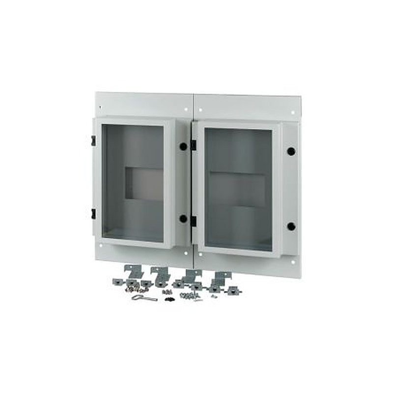 Eaton Grey 2 Gang Front Plate Steel Faceplate & Mount Plate
