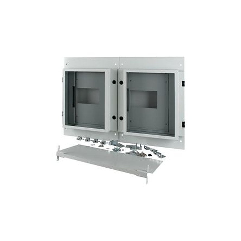 Eaton Grey 2 Gang Front Plate Steel Faceplate & Mount Plate