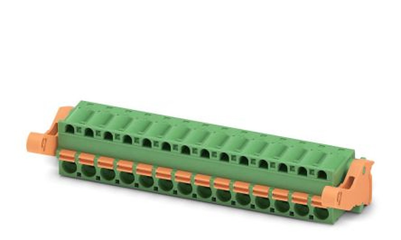 Phoenix Contact FKC 2.5/14-ST-5.08-LR Series Pluggable Terminal Block, 14-Contact, 5.08 mm Pitch, 1 Row, 1810913
