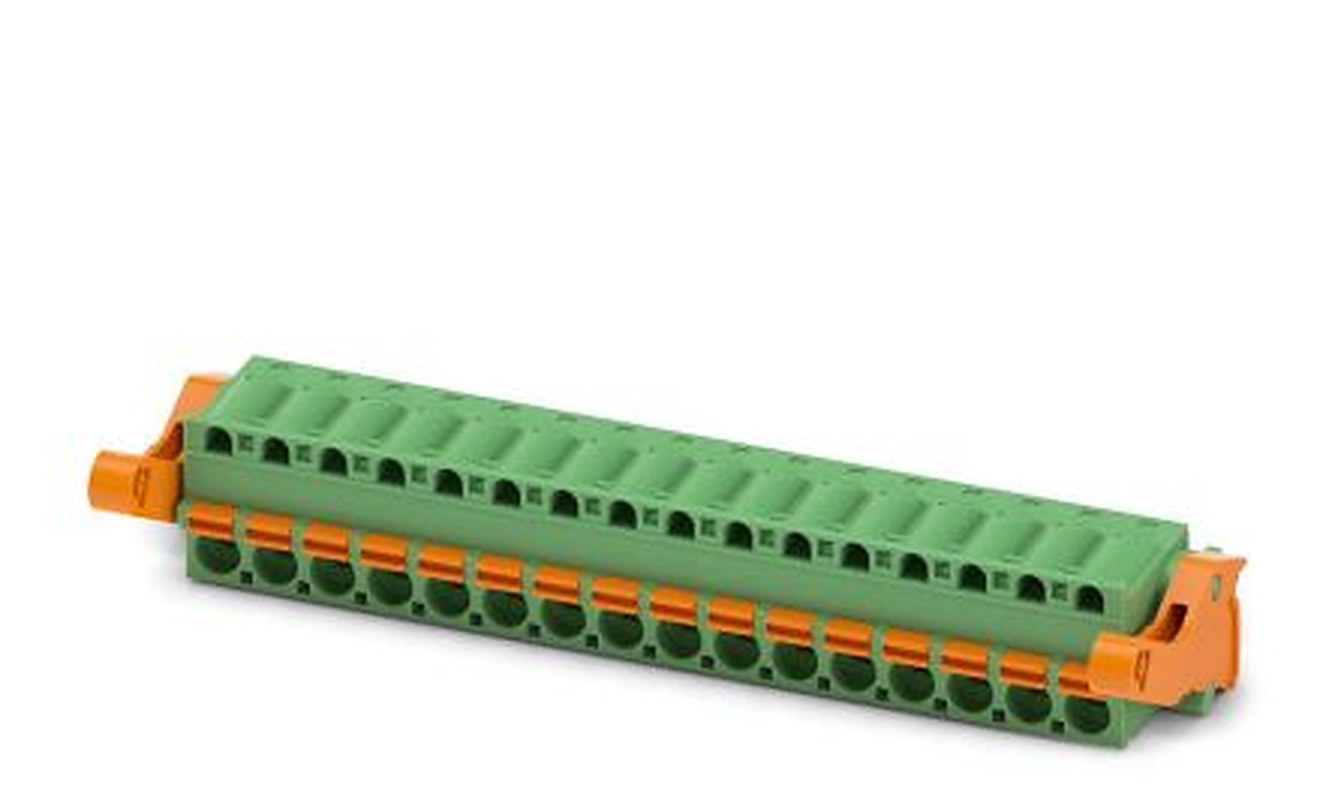 Phoenix Contact FKC 2.5/16-ST-5.08-LR Series Pluggable Terminal Block, 16-Contact, 5.08 mm Pitch, 1 Row, 1810939