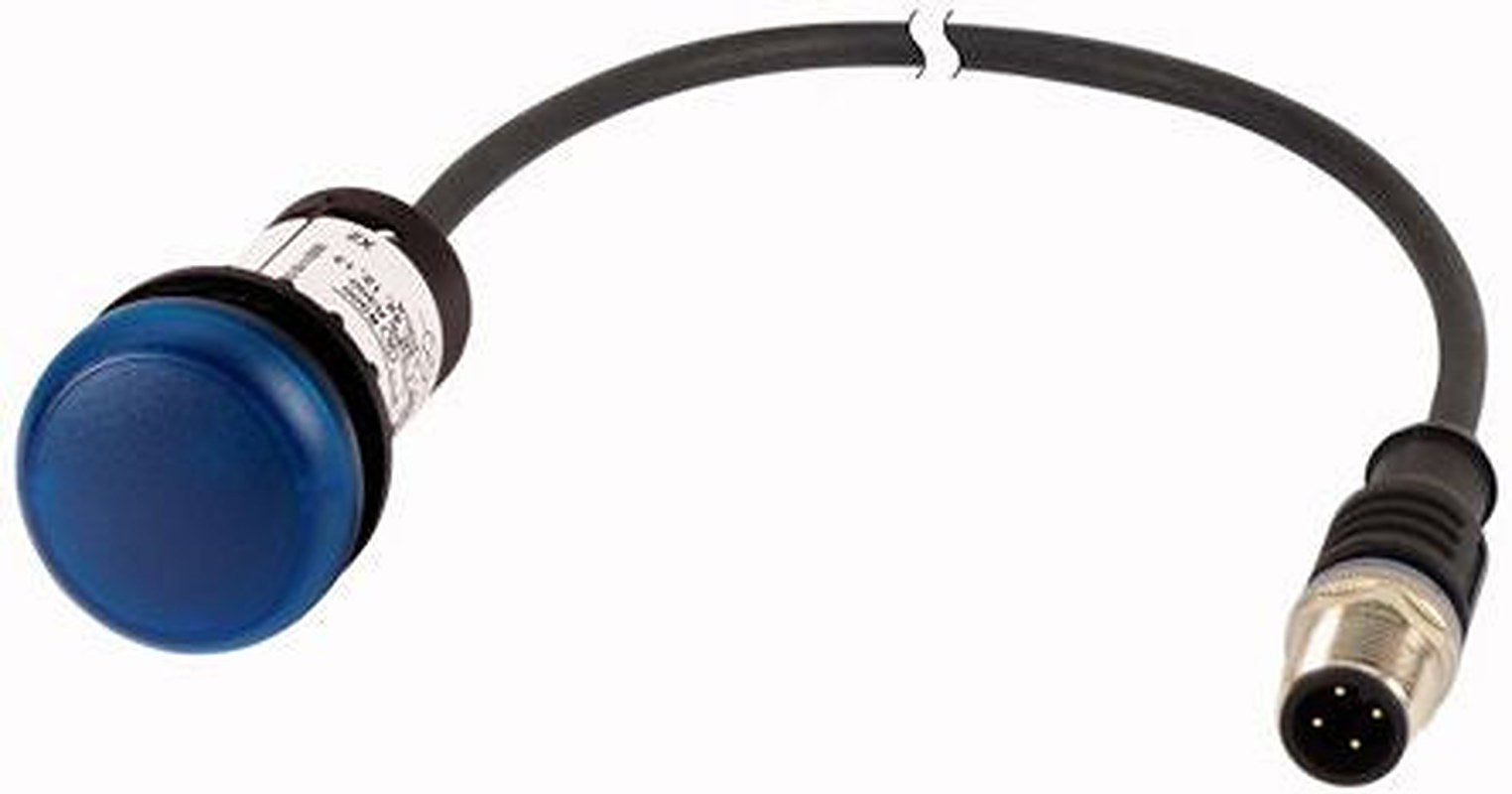 Eaton, C22, Panel Mount Blue LED Indicator, 22 mm Cutout, IP67, IP69K, Round, 24V ac/dc