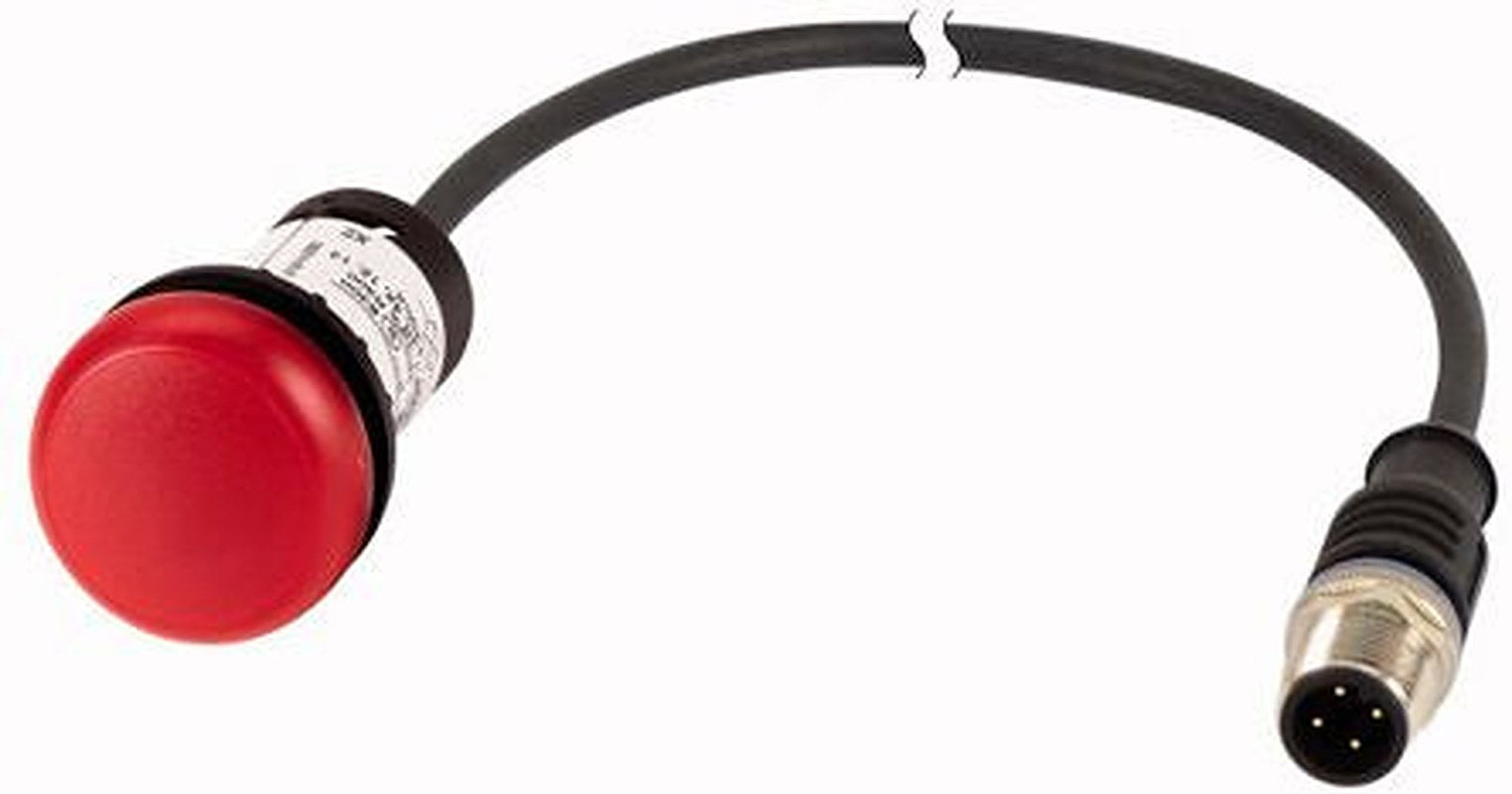 Eaton, C22, Panel Mount Red LED Indicator, 22 mm Cutout, IP67, IP69K, Round, 24V ac/dc